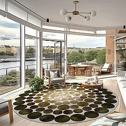 Rond vloerkleed - Marineo (bruin/groen)