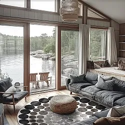 Rond vloerkleed - Marineo (grijs)