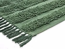 Hoogpolig vloerkleed - Mavis Natural Cotton Shaggy (groen)