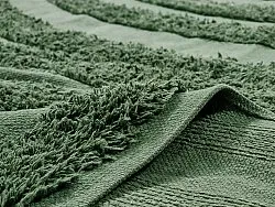 Hoogpolig vloerkleed - Mavis Natural Cotton Shaggy (groen)