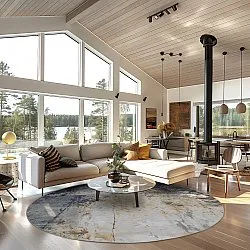 Rond vloerkleed - Melazzo (grijs/multi)