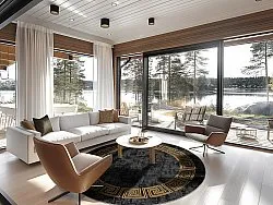 Rond vloerkleed - Myra (zwart/goud)