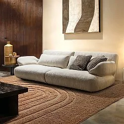 Hoogpolig vloerkleed - Navarra Natural Cotton Shaggy (beige)