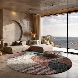 Ronde vloerkleden - Osmery Natural Cotton Shaggy (multi)