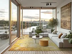 Wilton - Palau (goud/beige/blauw)