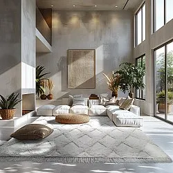 Hoogpolig vloerkleed - Pamplona Natural Cotton Shaggy (offwhite)