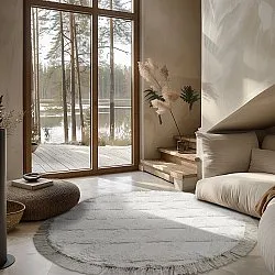 Ronde vloerkleden - Pamplona Natural Cotton Shaggy (offwhite)