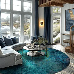 Rond vloerkleed - Pardos (blå)