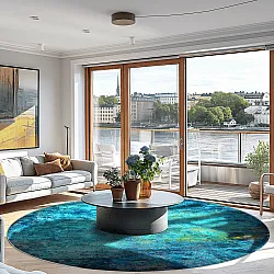 Rond vloerkleed - Pardos (blå)