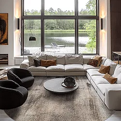 Rond vloerkleed - Polia (grijs/bruin)