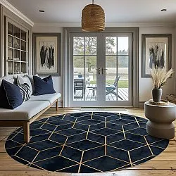 Rond vloerkleed - Remy (donkerblauw)