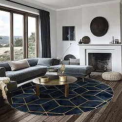 Rond vloerkleed - Remy (donkerblauw)