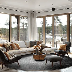 Rond vloerkleed - Megara (grijs)