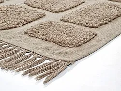 Hoogpolig vloerkleed - Salem Natural Cotton Shaggy (taupe)