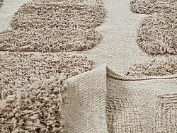 Hoogpolig vloerkleed - Salem Natural Cotton Shaggy (taupe)