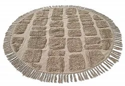 Ronde vloerkleden - Salem Natural Cotton Shaggy (taupe)
