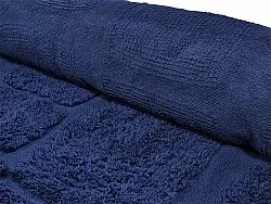 Ronde vloerkleden - Salem Natural Cotton Shaggy (donkerblauw)