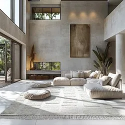 Hoogpolig vloerkleed - Salem Natural Cotton Shaggy (offwhite)