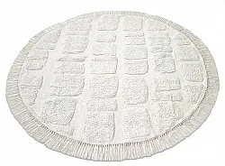 Ronde vloerkleden - Salem Natural Cotton Shaggy (offwhite)