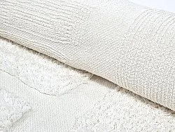 Ronde vloerkleden - Salem Natural Cotton Shaggy (offwhite)