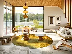 Rond vloerkleed - Salitto (goud)