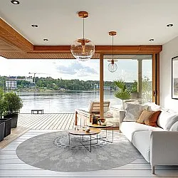 Rond vloerkleed - Sandrigo (grijs/wit)