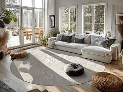 Rond vloerkleed - Santi (beige/wit)