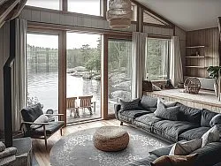 Rond vloerkleed - Santi (grijs/wit)