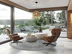 Rond vloerkleed - Santi (grijs/wit)