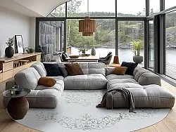 Rond vloerkleed - Santi (wit/grijs)