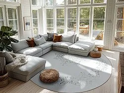 Rond vloerkleed - Santi (wit/grijs)