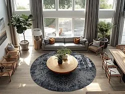 Rond vloerkleed - Santi (blauwachtig grijs/wit)