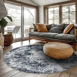 Rond vloerkleed - Santi (blauwachtig grijs/wit)