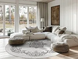 Rond vloerkleed - Santi (wit/zwart)