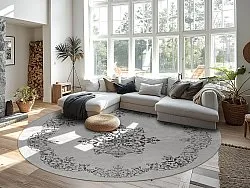 Rond vloerkleed - Santi (wit/zwart)