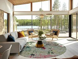 Rond vloerkleed - Satriano (grijs/multi)