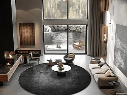 Rond vloerkleed - Serifos (donker grijs)