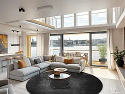 Rond vloerkleed - Serifos (donker grijs)