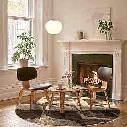 Rond vloerkleed - Siberia Natural Cotton Shaggy (beige/bruin)