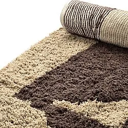 Rond vloerkleed - Siberia Natural Cotton Shaggy (beige/bruin)