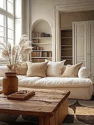 Hoogpolig vloerkleed - Siberia Natural Cotton Shaggy (beige/bruin)