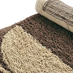 Hoogpolig vloerkleed - Siberia Natural Cotton Shaggy (beige/bruin)