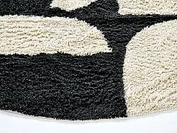 Ronde vloerkleden - Siberia Natural Cotton Shaggy (offwhite/zwart)