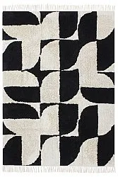 Hoogpolig vloerkleed - Siberia Natural Cotton Shaggy (offwhite/zwart)