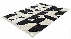 Hoogpolig vloerkleed - Siberia Natural Cotton Shaggy (offwhite/zwart)