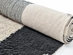 Hoogpolig vloerkleed - Siberia Natural Cotton Shaggy (offwhite/zwart)