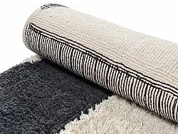 Hoogpolig vloerkleed - Siberia Natural Cotton Shaggy (offwhite/zwart)