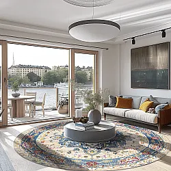 Rond vloerkleed - Siliana (blauw)