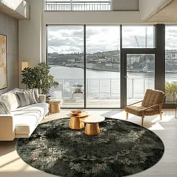 Rond vloerkleed - Taknis (donkergroen)