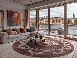 Rond vloerkleed - Taknis (rood)